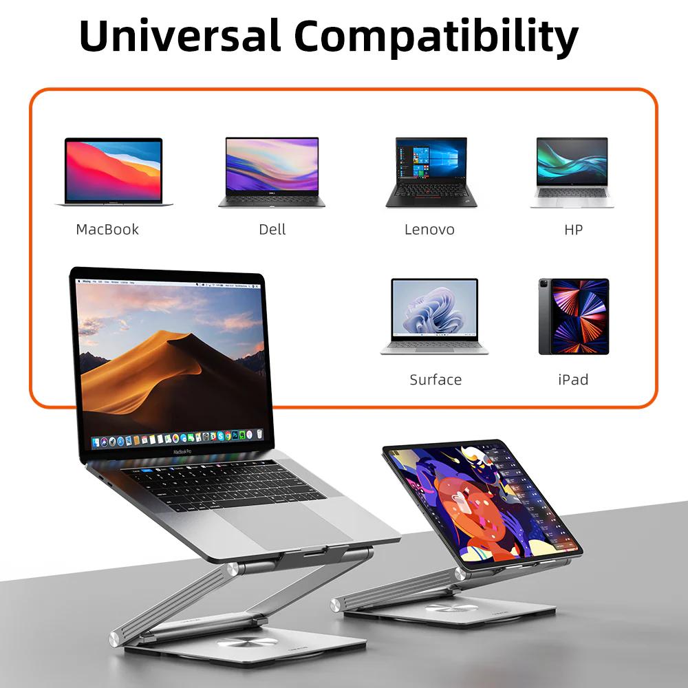 CABLETIME CS51S | Adjustable USB-C Laptop Docking Station Stand 6-in-1 | 4K HDMI, 100W PD, Gigabit Ethernet, 360° Rotation