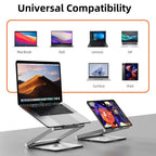 CABLETIME CS51S | Adjustable USB-C Laptop Docking Station Stand 6-in-1 | 4K HDMI, 100W PD, Gigabit Ethernet, 360° Rotation