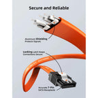 CABLETIME CAS1E 6Gbps Sata 3.0 Cable Straight Angle for HDD/SSD/CD and DVD Drives