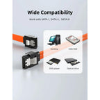 CABLETIME CAS1E 6Gbps Sata 3.0 Cable Straight Angle for HDD/SSD/CD and DVD Drives