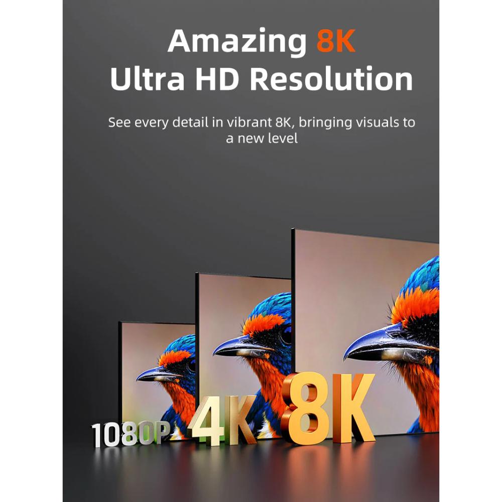 CABLETIME CH14H Ultra Slim HDMI 2.1 Cable | 8K 60Hz / 4K 120Hz | 48Gbps | eARC & Dolby Atmos