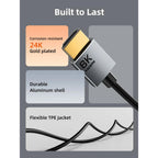 CABLETIME CH14H Ultra Slim HDMI 2.1 Cable | 8K 60Hz / 4K 120Hz | 48Gbps | eARC & Dolby Atmos
