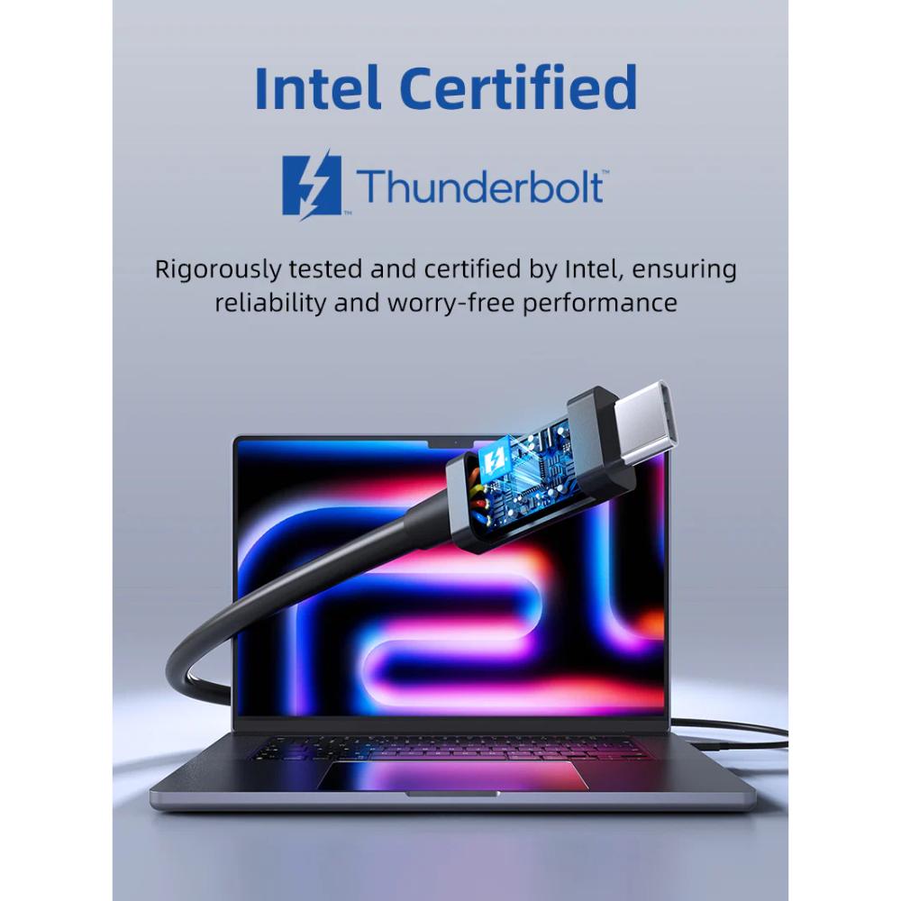 CABLETIME CT50G Thunderbolt 5 Cable (Intel Certified) | 120Gbps Ultra-Speed | 240W Power Delivery | 8K Display Support