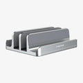 CABLETIME  CABLETIME CS14G | Aluminum Dual Vertical Laptop Stand | Adjustable Width, Dual Device Support, Anti-Slip Silicone Base
