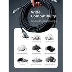 CABLETIME CA44P USB C to USB C VR Link Cable 16FT with 18W Charging – Compatible with Meta Quest 3S/3/2/Pro, Oculus Quest, Pico 4, PC VR, Steam VR