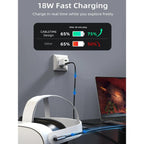 CABLETIME CA44P USB C to USB C VR Link Cable 16FT with 18W Charging – Compatible with Meta Quest 3S/3/2/Pro, Oculus Quest, Pico 4, PC VR, Steam VR