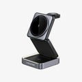 CABLETIME CE12B | 3-in-1 Foldable Magnetic Wireless Charger Stand for iPhone, Apple Watch & AirPods (15W Fast Charging, Adjustable Tilt, LED Light)