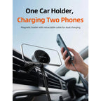 CABLETIME CE13B 2-in-1 Magnetic Car Wireless Charger with Retractable Cable