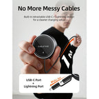 CABLETIME CE13B 2-in-1 Magnetic Car Wireless Charger with Retractable Cable