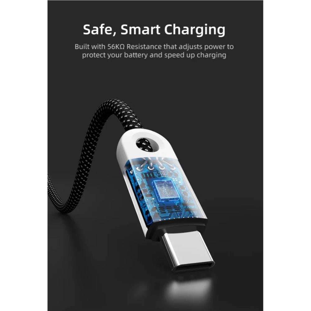 CABLETIME CAP1J 6A USB-A to USB-C Fast Charging Cable | SuperCharge High-Speed Braided Cable